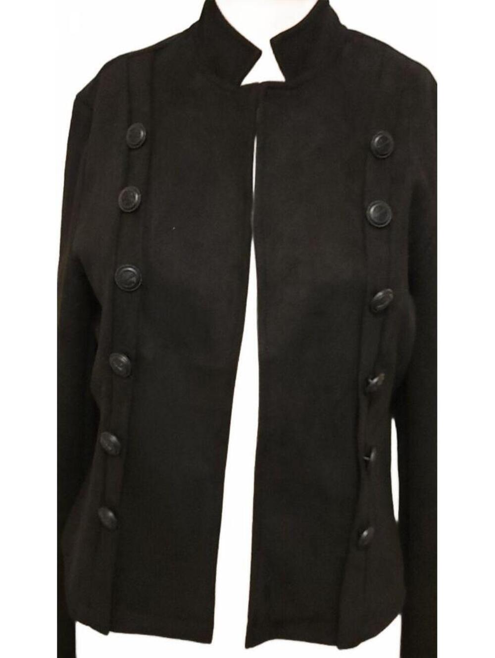 Chouyatou Women's Faux Suede Leather Blazer Jacket Coat Small Black